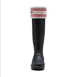 Hunter Black Boot Socks with Red and White Trim